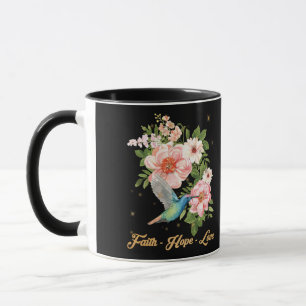 Caneca Faith Hope Love Hummingbird Picture Bird Impressão