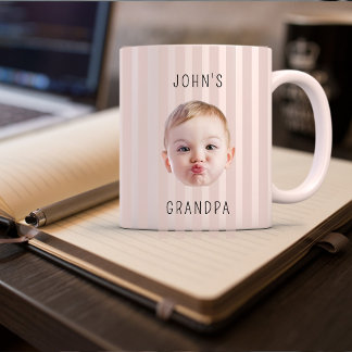 Caneca Faixa de Foto de Bebê Personalizada para Avô