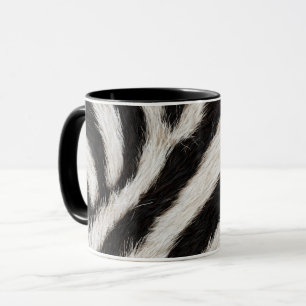 Caneca Faixa de Zebra Selvagem Preto e Branco Olhar de Pe
