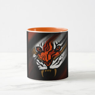 CANECA FAIXAS LARANJAS E PRETAS