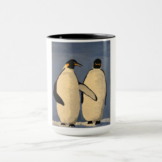 Caneca Fala adulta de dois pinguins de imperador (Centro)