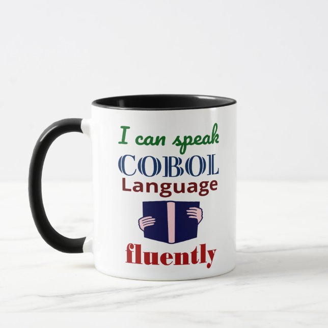Caneca Falar Língua Cobol Fluente (Esquerda)