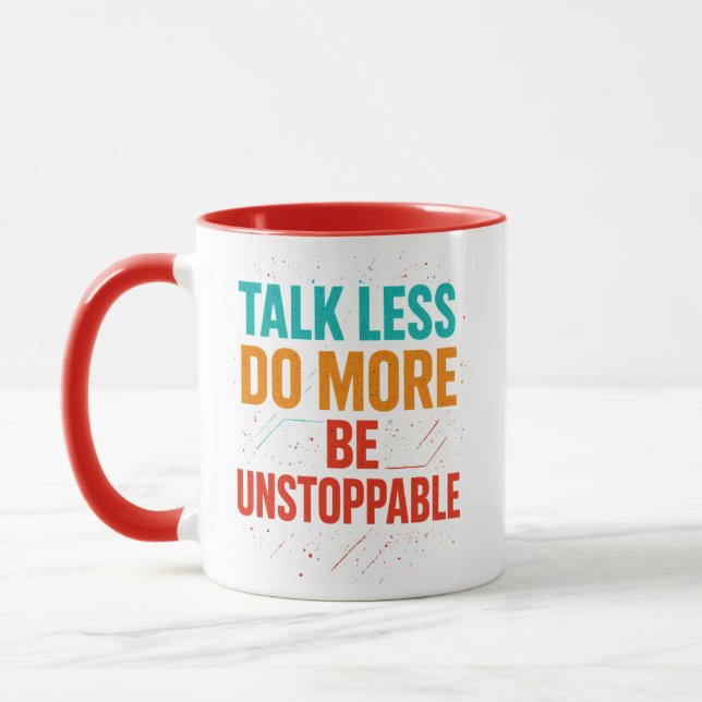 Caneca Fale Menos Faça Mais • Seja Imparável Citação Desi (Esquerda)