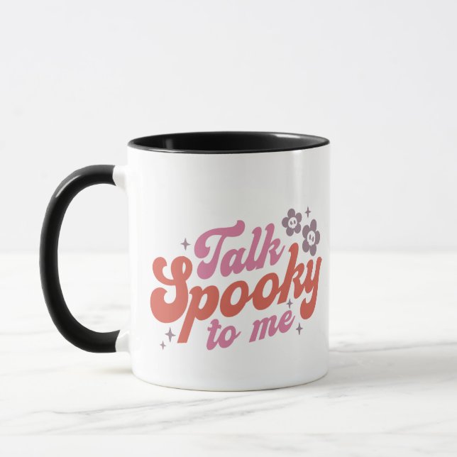 Caneca Fale "Spooky" Comigo Halloween Branco (Esquerda)