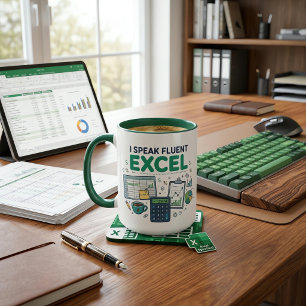 Caneca Falo Inglês Fluente Excel Divertido Contador Plani