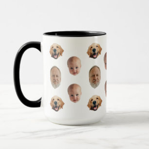 Caneca Família Cute Personalizada Face 3 Fotografias Mug