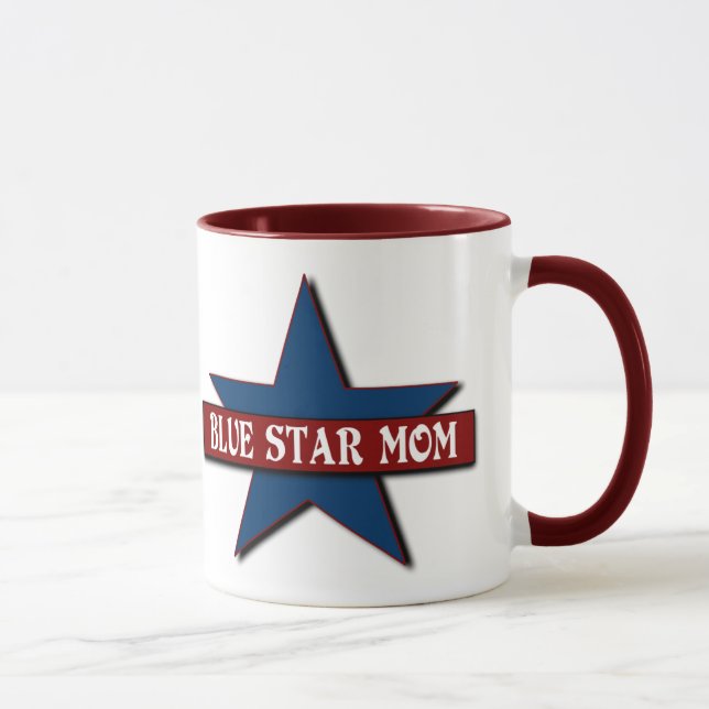 Caneca Família das forças armadas da mamã da estrela azul (Direita)