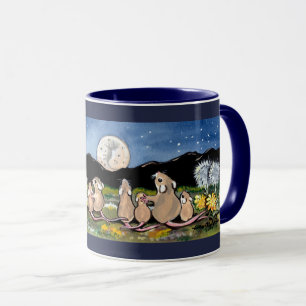 Caneca Família do mouse assistindo moon Designer Dark Bl