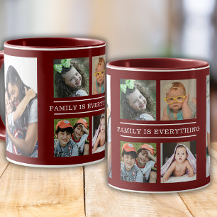 Caneca Família É Tudo 6 Fotocolagem Burgundy