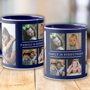 Caneca Família É Tudo Citado 6 Foto Colagem Azul