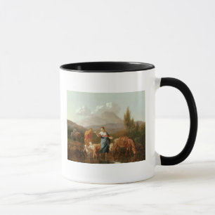 Caneca Família santamente em um córrego