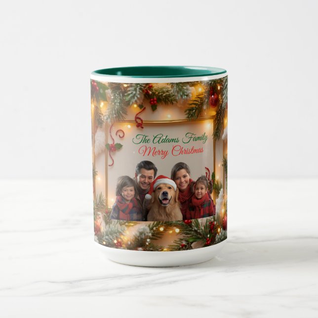 Caneca Family Photo Christmas Mug | Personalized Holiday  (Centro)