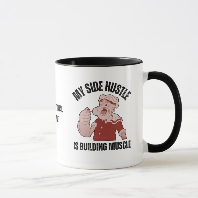 Caneca Famoso PAPAI Meu Lado Hustle está construindo músc (Direita)
