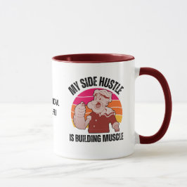 Caneca Famoso PAPAI Meu Lado Hustle está construindo músc