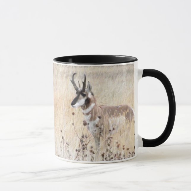 Caneca Fanfarrão do antílope de Pronghorn no campo de (Direita)