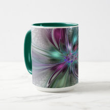Fantasia Abstrata Moderna Colorida Floral Fractal