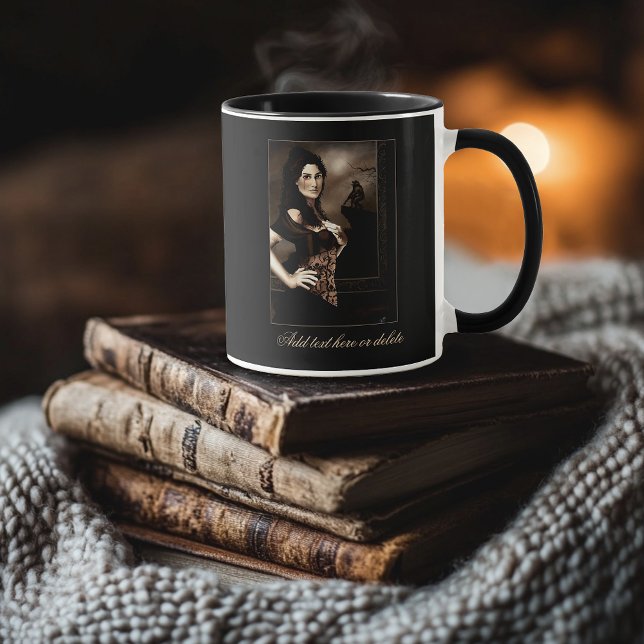 Caneca Fantasia de Amor com Vampiro Gótico Sombrio e Lobi (Criador carregado)