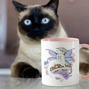 Caneca Fantasia Floral de Gato Fada Tabby Pastel Capricho