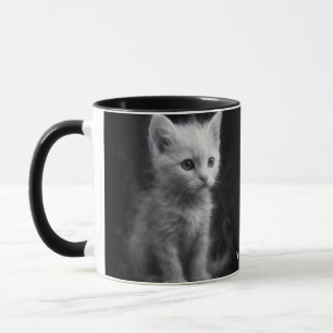 Caneca Fantasia Gatinho de Fumaça Branca Fofa