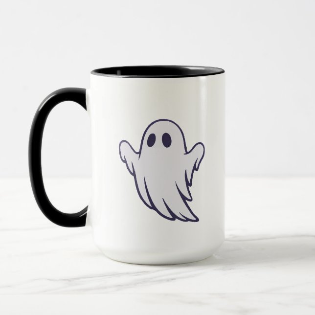 Caneca Fantasma Custa | Design de Halloween Mug (Esquerda)