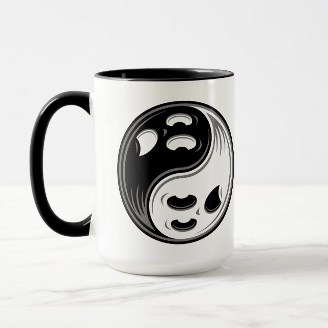 Caneca Fantasma Yin Yang Black and White (Esquerda)