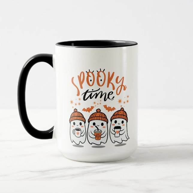 Caneca Fantasmas Fofos Época de Halloween Assustadora (Esquerda)