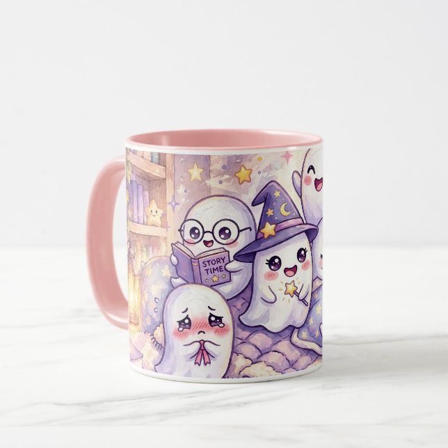 Caneca Fantasmas Mágicos Fofos (Frente Esquerda)