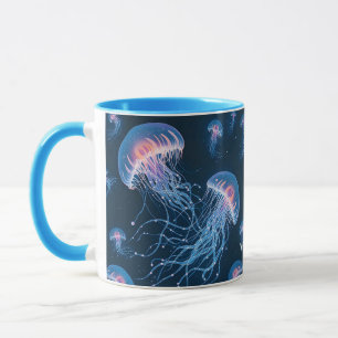 Caneca Fantasy Abstrato de água-vivas