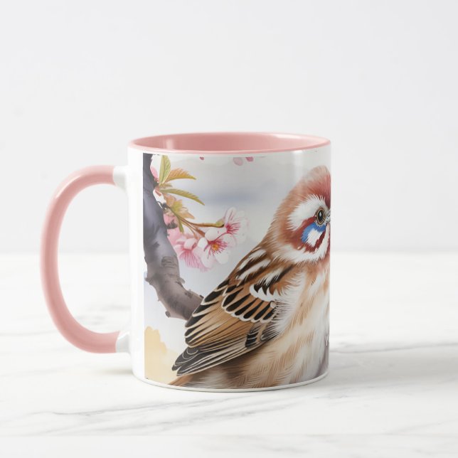 Caneca Fantasy Blossom de Ave Chinês Bonito (Esquerda)