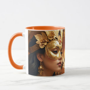 Caneca Fantasy Bonita Duas Máscaras Mulheres