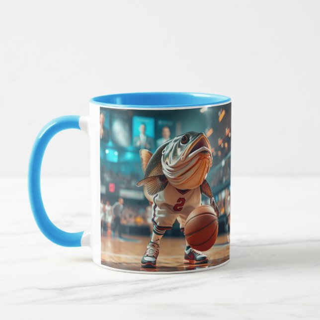 Caneca Fantasy Cujo Peixe Jogando Basquete (Esquerda)
