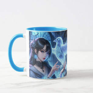 Caneca Fantasy Cute Blue Girl Raven