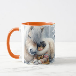 Caneca Fantasy Cute Horse Girl Winter