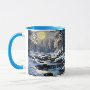 Caneca Fantasy Cute Moon Winter Forest