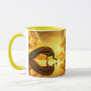 Caneca Fantasy Cute Peacock Bebendo Water