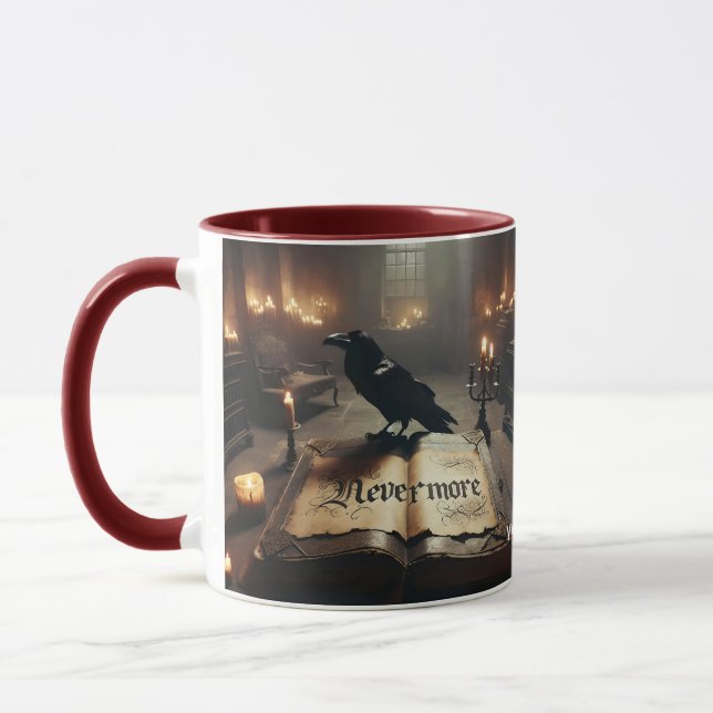Caneca Fantasy Cute Raven Book Candles (Esquerda)
