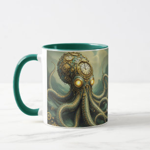 Caneca Fantasy Cute Steampunk Clock Kraken