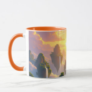 Caneca Fantasy Cute Sunset Islands Waterfall