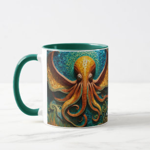Caneca Fantasy - Cute Vivid Octopus Beauely Mosaico