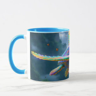 Caneca Fantasy Cute Voando Tartaruga Arco-Íris