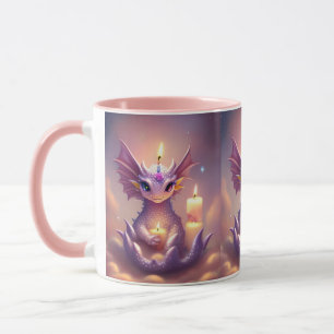 Caneca Fantasy Dragon com Velas de Aniversário