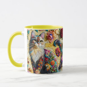 Caneca Fantasy Gato Bonito De Vidro Mantido