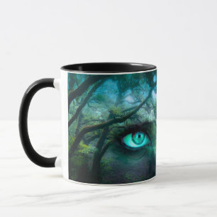 Caneca Fantasy Girl Face Eye Wood Forest Lash Eyebrow