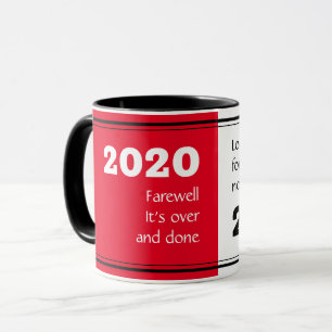 Caneca FAREWELL 2020 em frente Ano Novo 2021 Vermelho