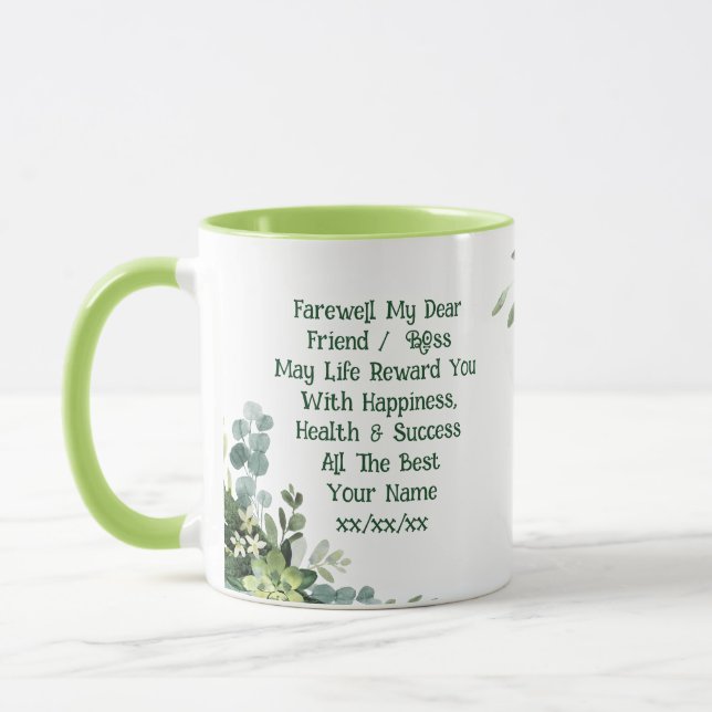 Caneca Farewell Deixando Mug Adicionar Mensagem de Poema  (Esquerda)