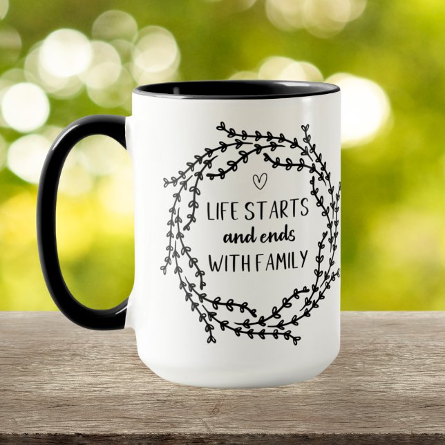 Caneca Farmhouse Life começa e termina com a Família Coff (Criador carregado)