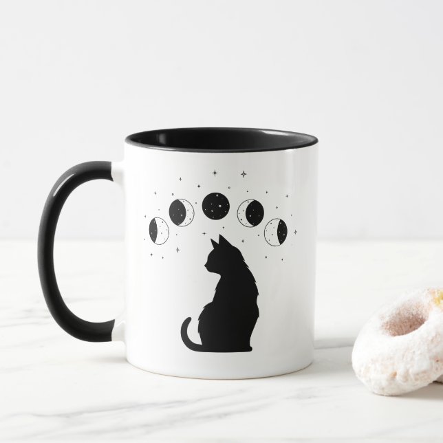 Caneca Fases de Gatos Místicos (Com Donut)