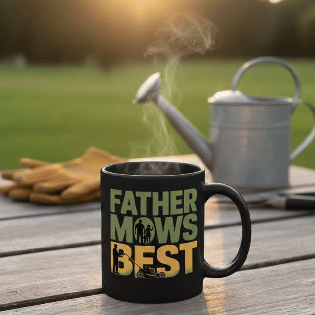 Caneca Father Mows Best Funny Gardening Dad  Mug Gift (Criador carregado)