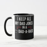 Caneca Fathers Day I Keep All My Dad Jokes In A Dadabase<br><div class="desc">Fathers Day I Keep All My Dad Jokes In A Dadabase Dad Jokes Gift. Perfect gift for your dad,  mom,  papa,  men,  women,  friend and family members on Thanksgiving Day,  Christmas Day,  Mothers Day,  Fathers Day,  4th of July,  1776 Independent day,  Veterans Day,  Halloween Day,  Patrick's Day</div>