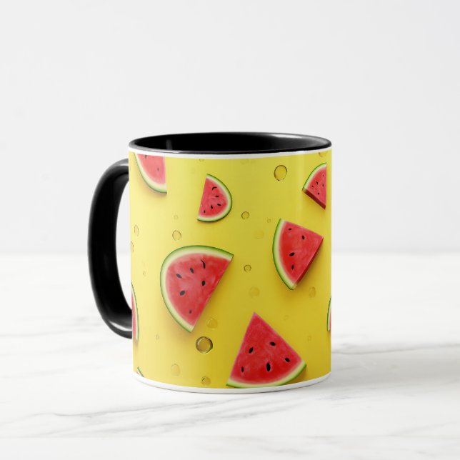 Caneca Fatia de Melancia Fofa Frutas de Desenho An (Frente Esquerda)
